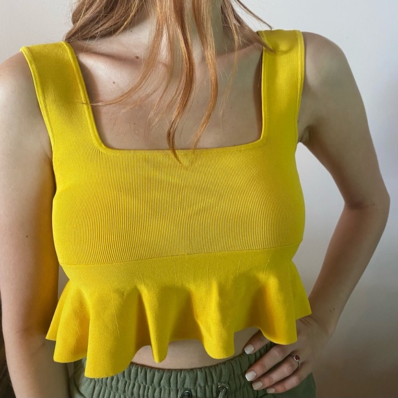 ZARA- Ruffled Knit Top, SIZE: S - Picture 2 of 6